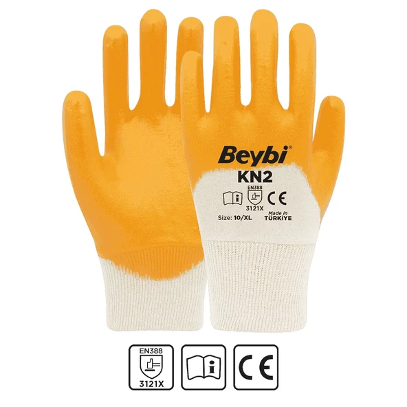 Beybi Kn2 Sarı Pamuk Nitril Eldiven No: 10 / XL 6'lı Kampanya 8681780060068 - 4