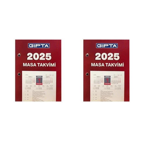 Gıpta 2025 365-GTB 10x13 Masa Takvimi Blok AJND 2 Adet