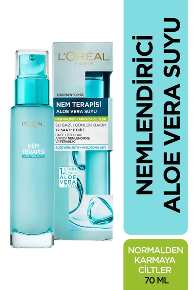 L'Oreal Paris Nem Terapisi Aloe Vera Suyu Normalden Karmaya Ciltler 70 ml