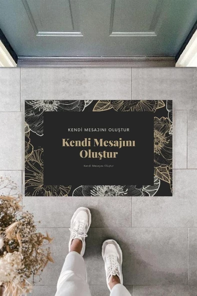 Dijital Baskı Kişiye Özel İç Kapı Dekorasyon Paspas  PS11256 - 3