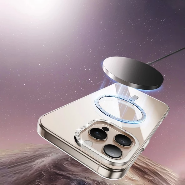 iPhone 16 Pro Max Kılıf Magsafe Şarj Özellikli Kamera Standlı Gizli Redclick Estop Kapak - 5