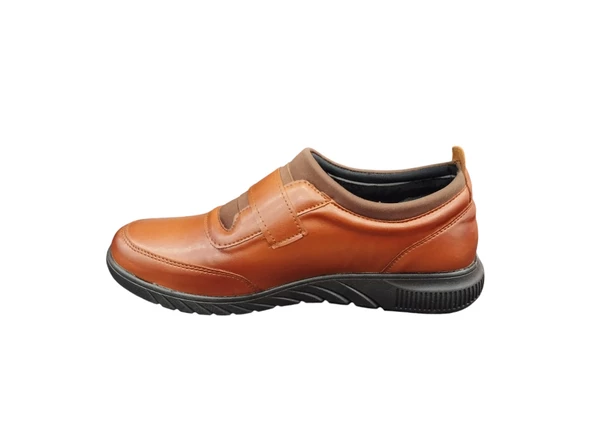 GND İç Dış Hakiki Deri Ortopedik Comfort Kauçuk Taban Bantlı Günlük Anne Ayakkabı - 5