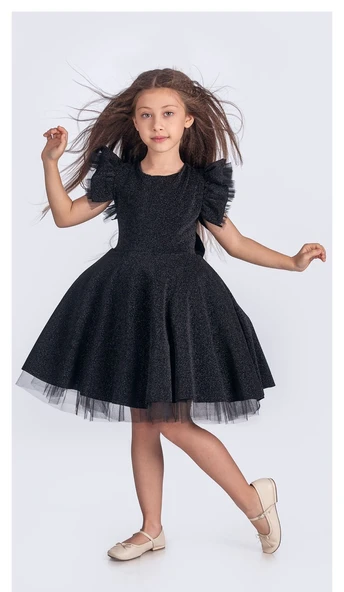 Simli Şanzelize Kız Çocuk Abiye Elbise M00669 - 9