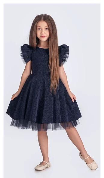 Simli Şanzelize Kız Çocuk Abiye Elbise M00669 - 10