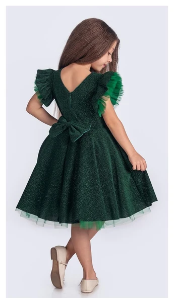 Simli Şanzelize Kız Çocuk Abiye Elbise M00669 - 7