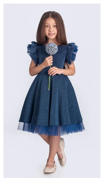 Simli Şanzelize Kız Çocuk Abiye Elbise M00669 - 2