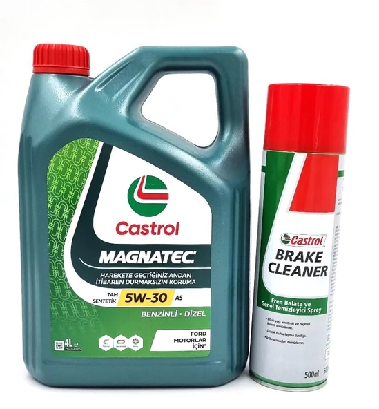 CASTROL MAGNATEC 5W-30 A5 BENZİNLİ-DİZEL 4 LT + CASTROL FREN BALATA SPREYİ ( HEDİYE )