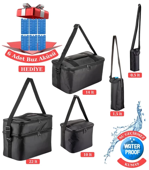 Kamp Piknik Termal Soğutucu Yalıtımlı Buzluk Termos Çanta 5’li Set - 960 - 9