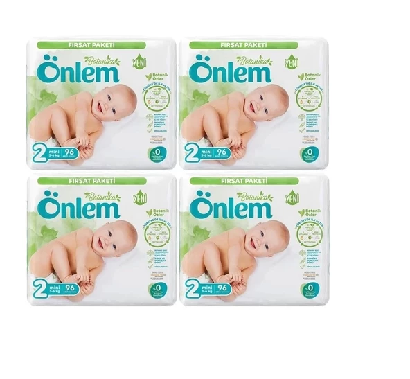 Önlem Bebek Bezi Botanika Beden:2 (3-6KG) Mini 384 Adet Avantaj Fırsat Pk