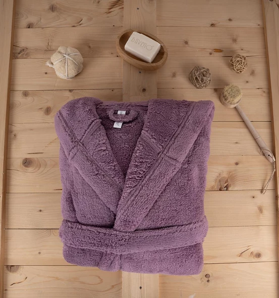 Wellsoft Peluş Yetişkin Kapüşonlu Cepli Bornoz - 4
