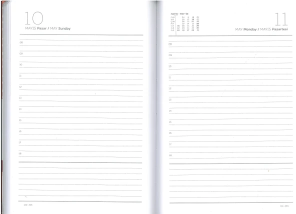 Gıpta 2026 Ajanda Günlük 17x24 Çizgili 106-eck Mavi Hafta Sonları Ayrıdır - Resim 2