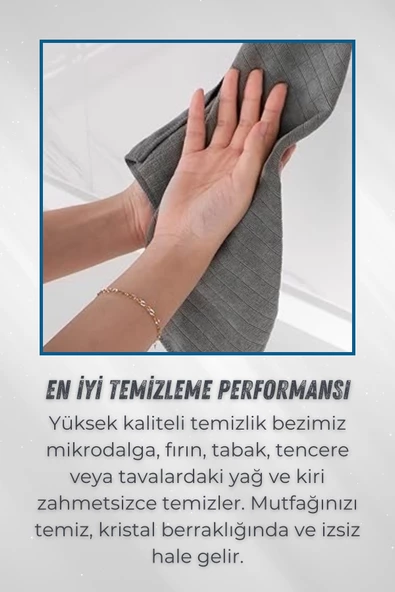 Zrox Mutfak Temizlik Bezi | Araba Kurulama Bezi | Kareli Bez Leke Tutmaz Koku Yapmaz 40x40 cm Gri 3'lü Paket - 4