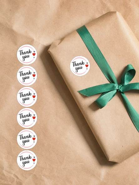 DeepCraft ThankYou Sticker Folyo Etiket Ambalaj Paketleme Etiketi - 4x4 Cm 90 Adet - 2