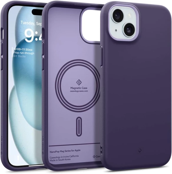 Caseology iPhone 15 Plus Kılıf Nano Pop Mag MagSafe özellikli Grape Purple - ACS06680