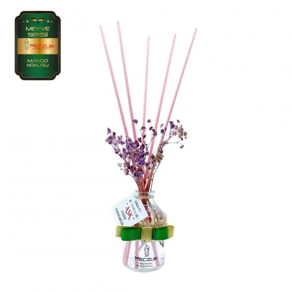 Meczub Meyve Serisi Mango Kokulu 10 x 50 ml Oval Şişe Bambu Çubuklu Ortam Kokusu ürün görseli 1