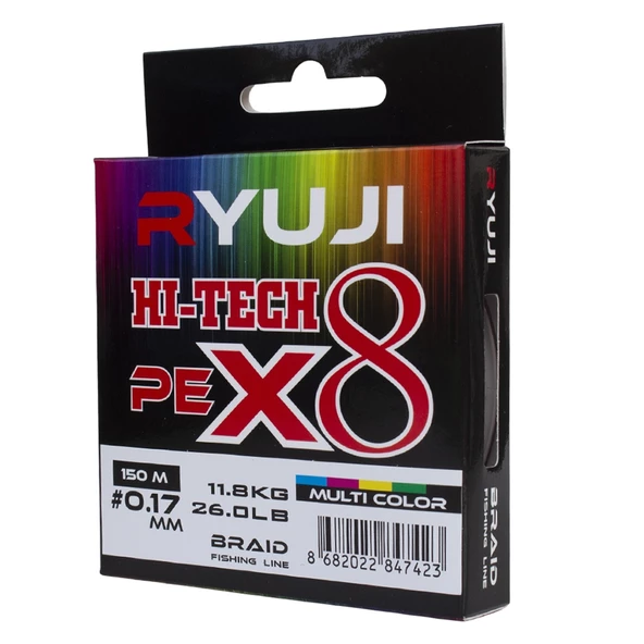 Ryuji HI-Tech PE 8B Multicolor 150m İp Misina Kalınlık (mm) : 0,15mm