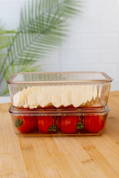 6 Bölmeli Tepsili Ve Kapaklı 13 Parça Büyük Boy Kahvaltılık Seti, Saklama Kabı - 6