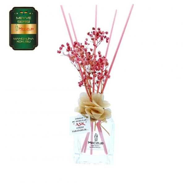 Meczub Meyve Serisi Mandalina Kokulu 10 x 120 ml küp Şişe Bambu Çubuklu Ortam Kokusu ürün görseli