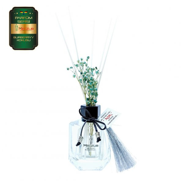 Meczub Parfüm Serisi Burberryy Kokulu 10 x 120 ml Köşeli Şişe Bambu Çubuklu Ortam Kokusu