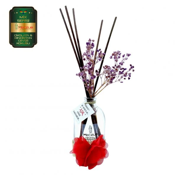 Meczub Mix Serisi Çikolata & Hindistan Cevizi 10 x 100 ml Oval Şişe Bambu Çubuklu Ortam Kokusu ürün görseli
