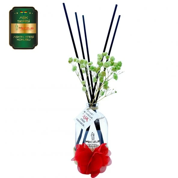 Meczub Aşk Serisi Aşk'ın Ateşi Kokulu 10 x 100 ml Oval Şişe Bambu Çubuklu Ortam Kokusu ürün görseli 1