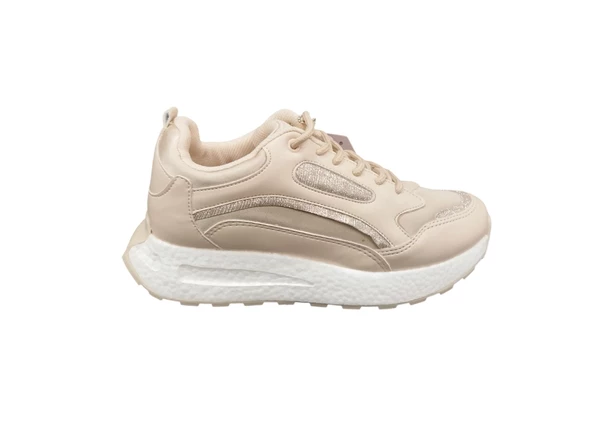 Flet Ortopedik Köpük Taban Simli Kadın Günlük Sneaker Spor Ayakkabı - 4