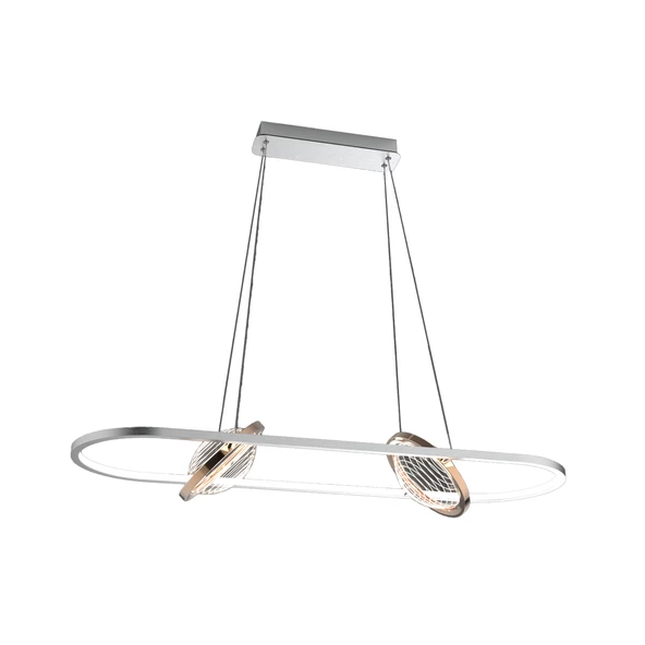 Apliqa Bennan Sıralı 60 Watt Krom Gold Modern Oturma Odası, Yemek Masası Üstü, Salon Led Avize - 2