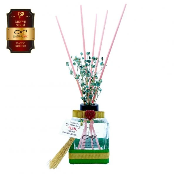 Ölümsüz Aşk Meyve Serisi Mango Kokulu 5 x 120 ml küp Şişe Bambu Çubuklu Ortam Kokusu ürün görseli