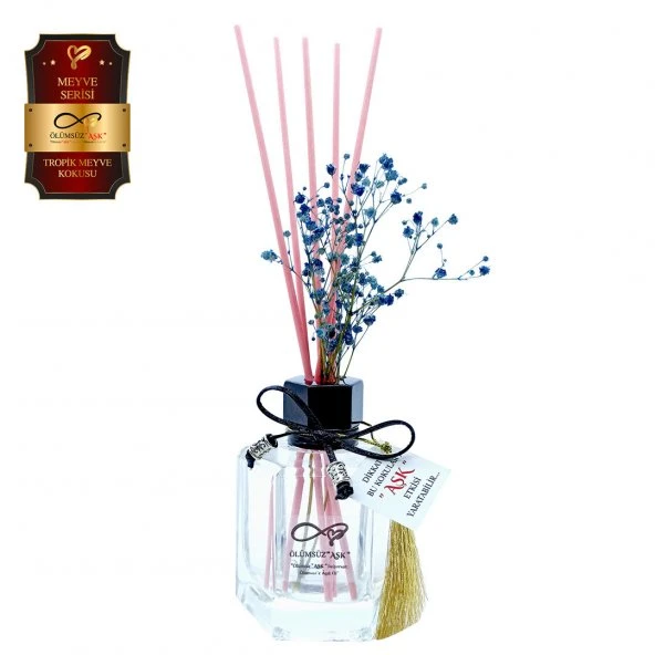 Ölümsüz Aşk Meyve Serisi Tropik Meyve Kokulu 5 x 120 ml Köşeli Şişe Bambu Çubuklu Ortam Kokusu ürün görseli