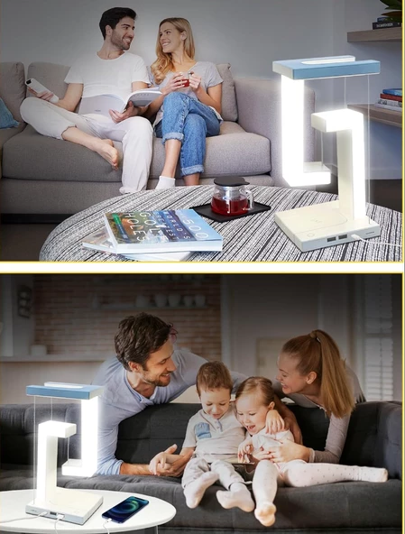 QASUL Kablosuz Şarj Cihazı Masa Lambası, Çift USB Bağlantı Noktası ve 3 Işık Modu Dokunmatik Lamba, Ofis, Yatak Odası, Oturma - 5