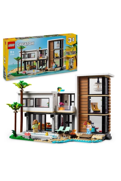 LEGO Creator 3’ü 1 Arada Modern Ev 31153 – 9 Yaş ve Üzeri Oyuncak Yapım Seti (939 Parça)