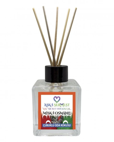 Aşk-ı Sermest Misk-i Osmanlı Çiçek Aromalı Bambu Çubuk Oda Kokusu Parfüm,  Küp Şişe,  200 mL, 10 Ad ürün görseli 1