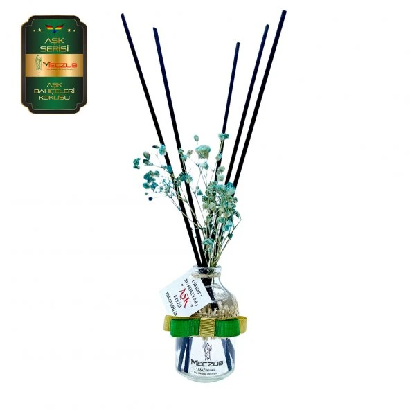Meczub Aşk Serisi Aşk Bahçeleri Kokulu 5 x 50 ml Oval Şişe Bambu Çubuklu Ortam Kokusu ürün görseli 1