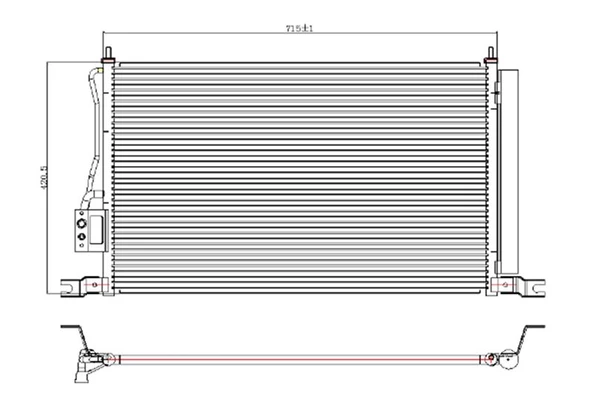 KLIMA RADYATORU KONDANSER SANTA FE 06-- 715x425x16 - ORIS CHY200016