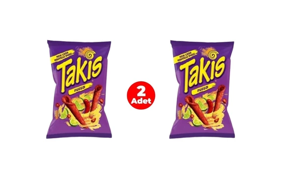 Takis Fuego Kırmızı Acı Biber ve Misket Limon Aromalı Mısır Cipsi 90gr (2 ADET)