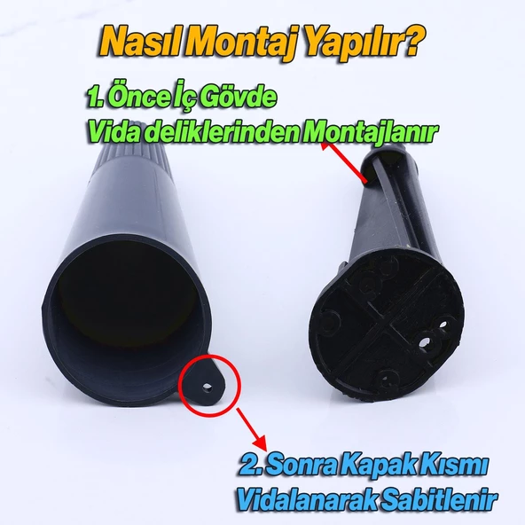 Mobilya Yükseltici Baza Ayağı Koltuk Kanepe Altı Puf Ayakları Açılı Konik 12 cm Antrasit Ayak - 4