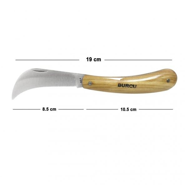 Burcu Aşı Bıçağı Ceviz Aşı Çakısı 19 cm (Eldiven Hediyeli) - 2
