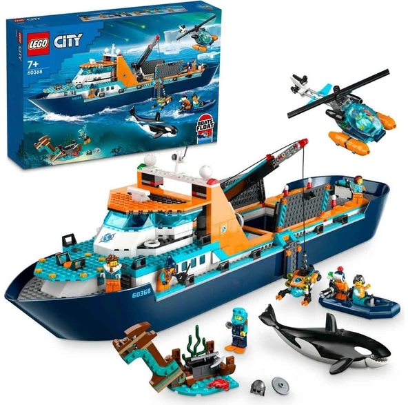 LEGO® City Kutup Keşif Gemisi 60368 - 7 Yaş ve Üzeri Çocuklar İçin  Büyük Yüzer Bot İçeren Yaratıcı