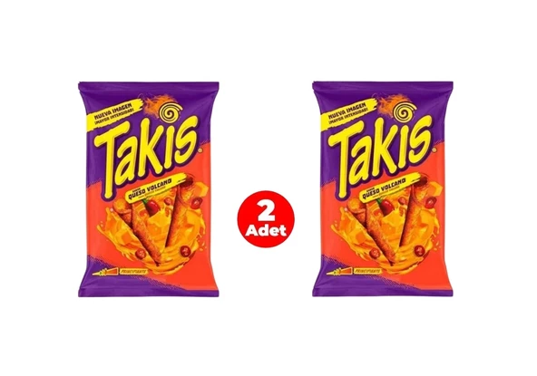 Takis Queso Volcano Peynir ve Kırmızı Acı Biber Aromalı Mısır Cipsi 90gr (2 ADET)