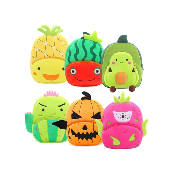 Cbtx Sebze Meyve Serisi Karikatür Peluş Çocuk Sırt Çantası Kabak - 2