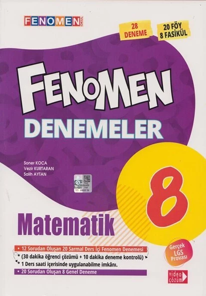 Fenomen Okul Yayınları 8. Sınıf LGS Matematik Fenomen 28 li Deneme