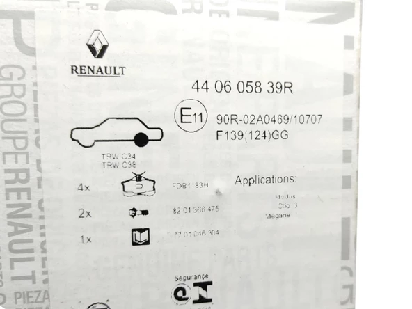 Clio 3 Arka Fren Balata - Renault Megane 1 Modus Scenic 1 440605839R - 7701206784 - 440603511R - 5