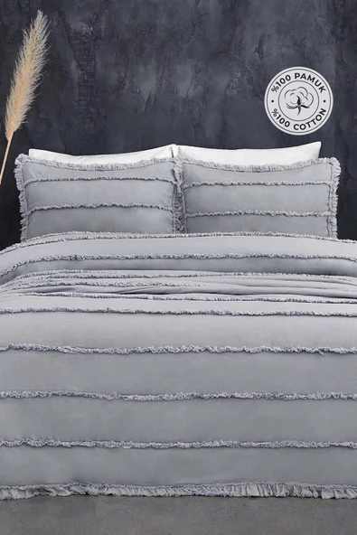 Evlen Home Collection Pamuklu Echos Yatak Örtüsü Takımı Günlük Tek Kişilik 2 Parça Dolgulu El İşi - 8