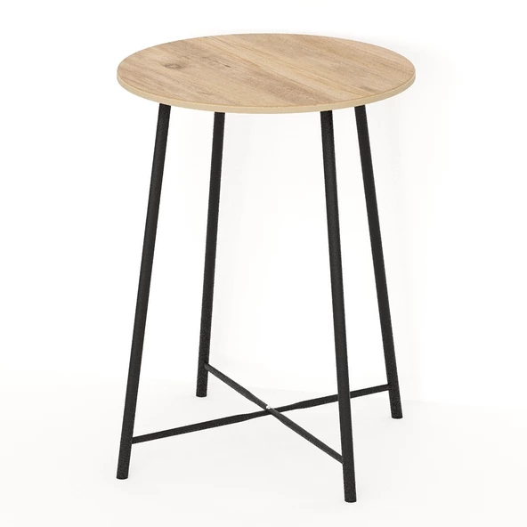 Eportatif Oval 2 Kişilik Yemek Masası Bar Masası Mutfak Çam 1526 - 5