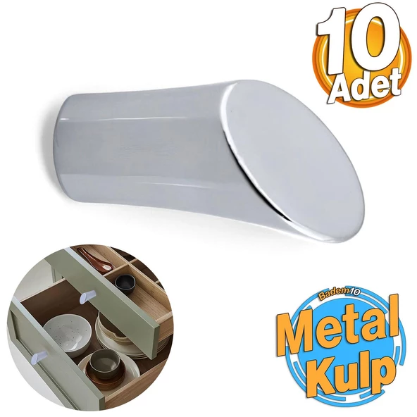 Yeniay Kulp Düğme Metal Krom Renk Çekmece Mutfak Mobilya Dolabı Dolap Kulpu Kulbu Kulpları Tek Vida