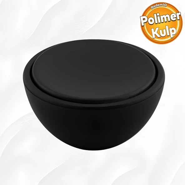 Piyano Polimer Düğme Kulp İçbükey Mat Siyah Dolap Mobilya Mutfak Dolabı Çekmece Kulpu Kulbu