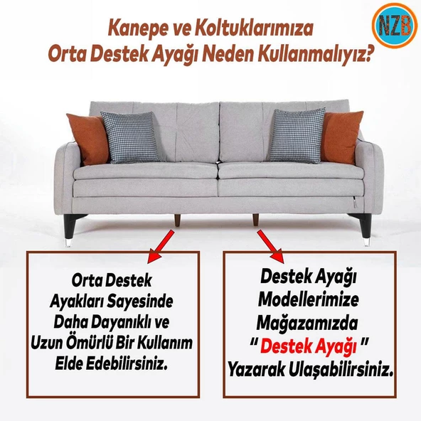 Mobilya Takımı Çekyat Kanepe Sehpa TV Ünitesi Koltuk Ayağı Baza Ayak Siyah Krom 15 cm 4 Adet - 8