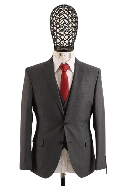 Yelekli Slim Fit Takım Elbise - 4