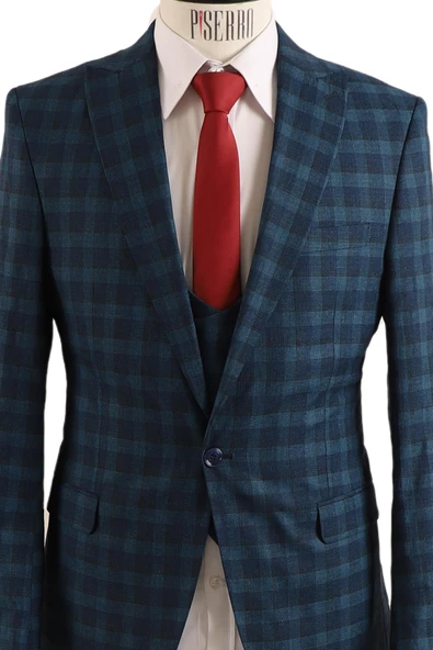 Yelekli Slim Fit Takım Elbise - 4