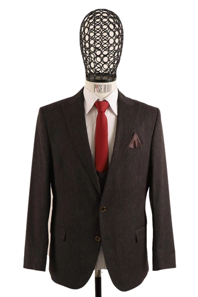 Yelekli Slim Fit Takım Elbise - 3